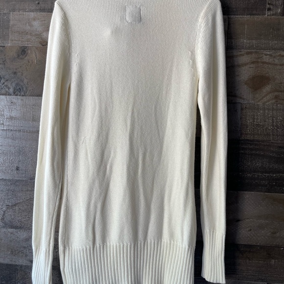 Guess Los Angeles Cream Full Zip Sweater Cardigan Side Zip Size M Cotton Blend - Picture 5 of 6